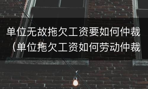 单位无故拖欠工资要如何仲裁（单位拖欠工资如何劳动仲裁）