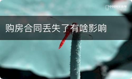 购房合同丢失了有啥影响