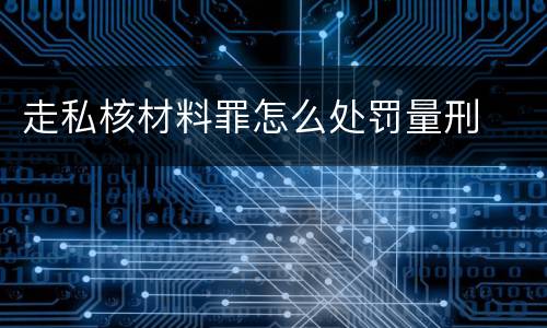 走私核材料罪怎么处罚量刑