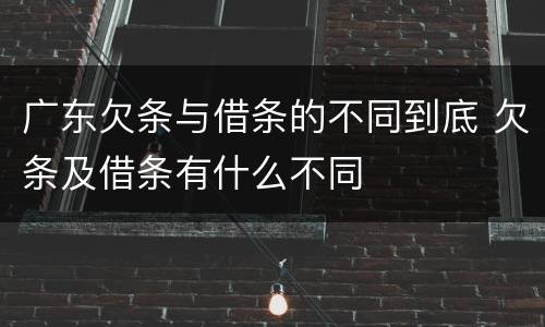 广东欠条与借条的不同到底 欠条及借条有什么不同