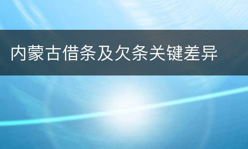 内蒙古借条及欠条关键差异