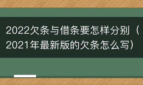 2022欠条与借条要怎样分别（2021年最新版的欠条怎么写）