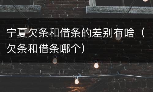 宁夏欠条和借条的差别有啥（欠条和借条哪个）