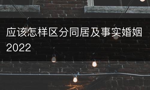 应该怎样区分同居及事实婚姻2022