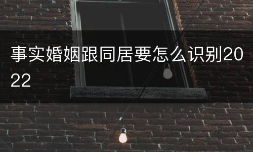 事实婚姻跟同居要怎么识别2022