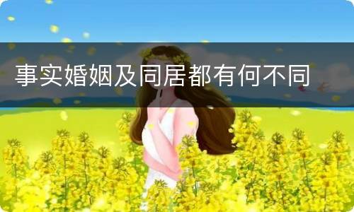 事实婚姻及同居都有何不同