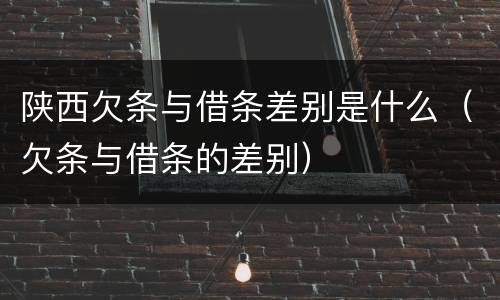 陕西欠条与借条差别是什么（欠条与借条的差别）