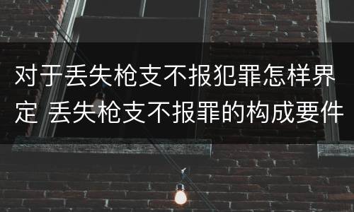 对于丢失枪支不报犯罪怎样界定 丢失枪支不报罪的构成要件