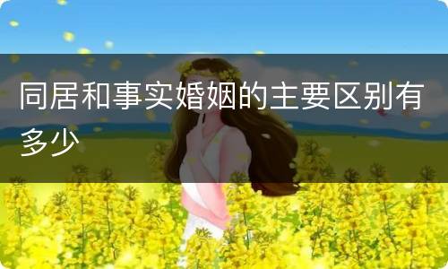 同居和事实婚姻的主要区别有多少