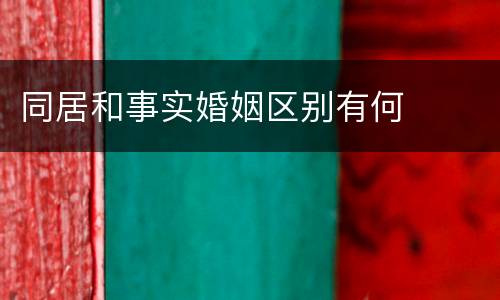 同居和事实婚姻区别有何