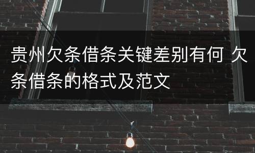 贵州欠条借条关键差别有何 欠条借条的格式及范文