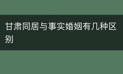 甘肃同居与事实婚姻有几种区别