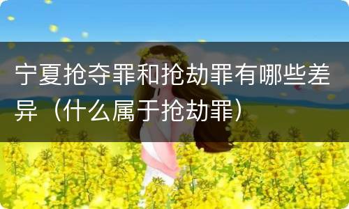 宁夏抢夺罪和抢劫罪有哪些差异（什么属于抢劫罪）