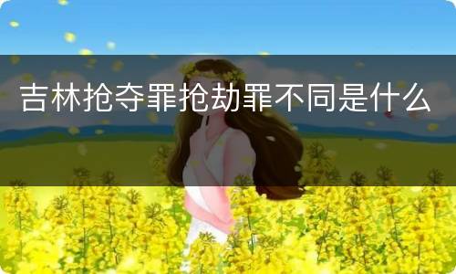 吉林抢夺罪抢劫罪不同是什么