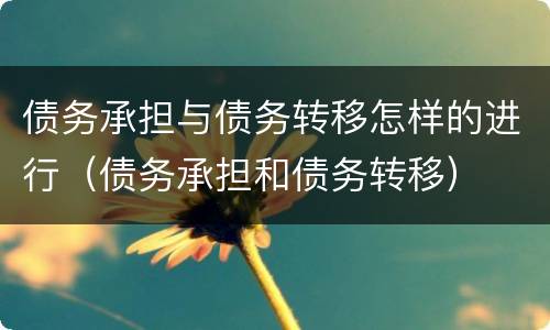 债务承担与债务转移怎样的进行（债务承担和债务转移）