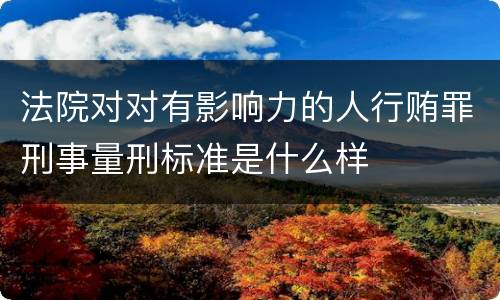 法院对对有影响力的人行贿罪刑事量刑标准是什么样