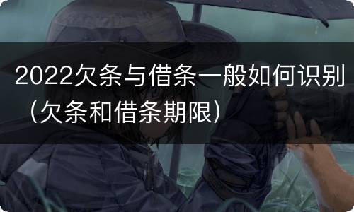 2022欠条与借条一般如何识别（欠条和借条期限）