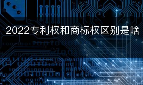 2022专利权和商标权区别是啥
