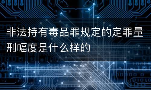 非法持有毒品罪规定的定罪量刑幅度是什么样的
