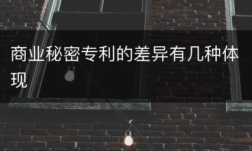 商业秘密专利的差异有几种体现