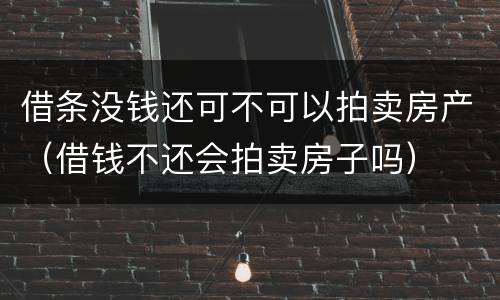 借条没钱还可不可以拍卖房产（借钱不还会拍卖房子吗）