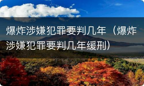 爆炸涉嫌犯罪要判几年（爆炸涉嫌犯罪要判几年缓刑）