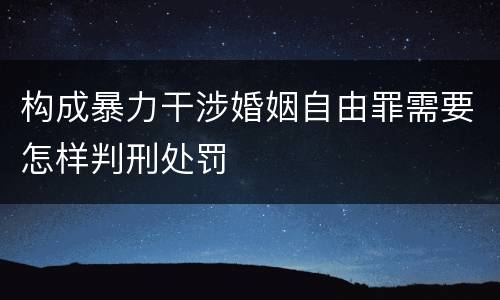 构成暴力干涉婚姻自由罪需要怎样判刑处罚