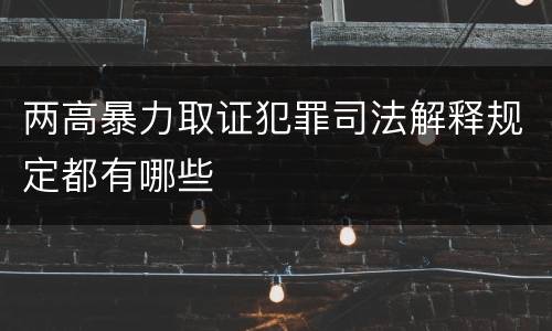 两高暴力取证犯罪司法解释规定都有哪些
