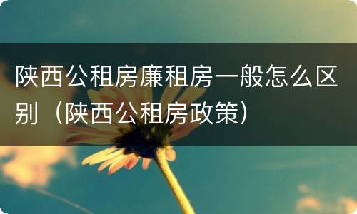 陕西公租房廉租房一般怎么区别（陕西公租房政策）
