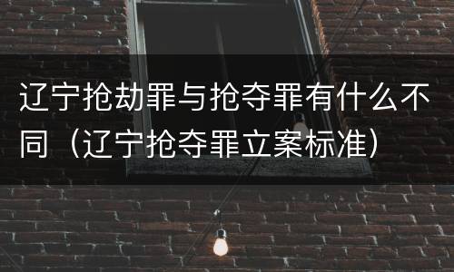 辽宁抢劫罪与抢夺罪有什么不同（辽宁抢夺罪立案标准）