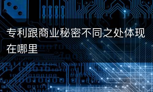 专利跟商业秘密不同之处体现在哪里