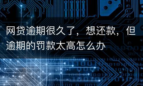 网贷逾期很久了，想还款，但逾期的罚款太高怎么办