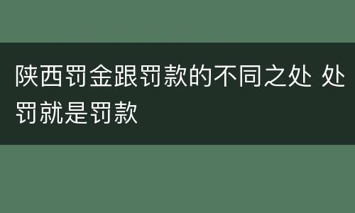 陕西罚金跟罚款的不同之处 处罚就是罚款