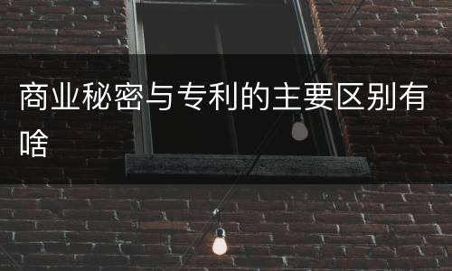 商业秘密与专利的主要区别有啥