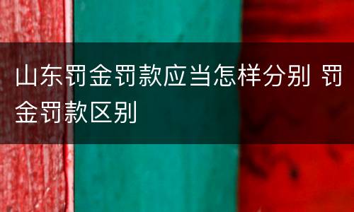 山东罚金罚款应当怎样分别 罚金罚款区别