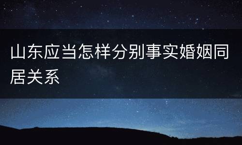 山东应当怎样分别事实婚姻同居关系