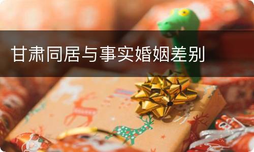甘肃同居与事实婚姻差别