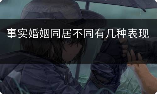 事实婚姻同居不同有几种表现