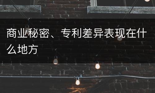 商业秘密、专利差异表现在什么地方