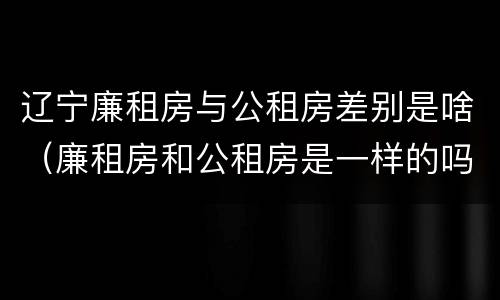 辽宁廉租房与公租房差别是啥（廉租房和公租房是一样的吗）