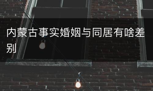 内蒙古事实婚姻与同居有啥差别
