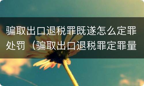 骗取出口退税罪既遂怎么定罪处罚（骗取出口退税罪定罪量刑）