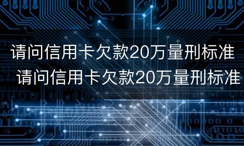 请问信用卡欠款20万量刑标准 请问信用卡欠款20万量刑标准是多少?