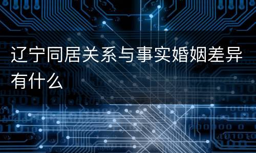 辽宁同居关系与事实婚姻差异有什么