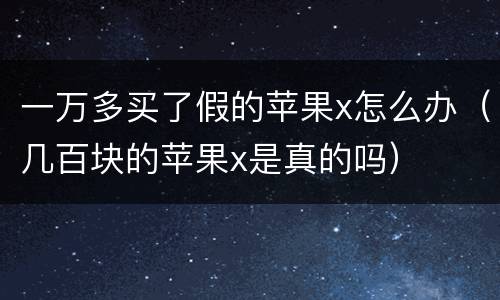 一万多买了假的苹果x怎么办（几百块的苹果x是真的吗）