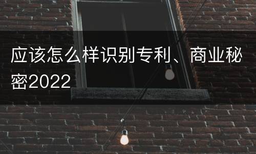 应该怎么样识别专利、商业秘密2022