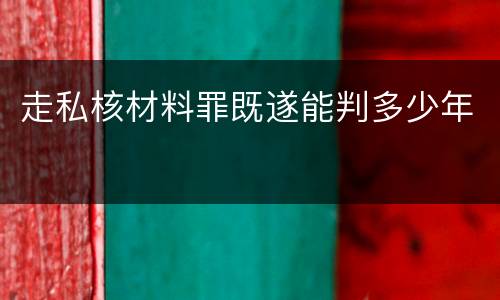走私核材料罪既遂能判多少年
