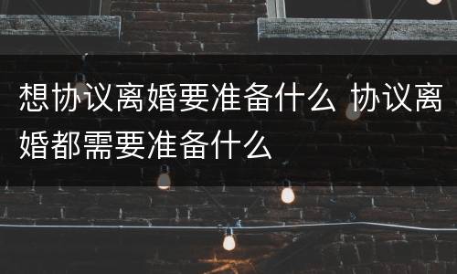 想协议离婚要准备什么 协议离婚都需要准备什么