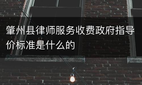 肇州县律师服务收费政府指导价标准是什么的