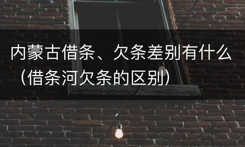内蒙古借条、欠条差别有什么（借条河欠条的区别）